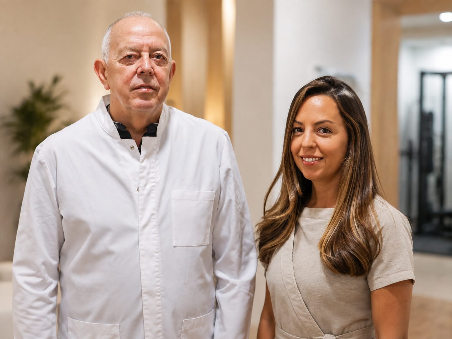 Dr. José Carlos Brage y Carlota Brage en la Clínica Brage de Ferrol